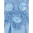 thumbnail image 5 of Toddler Girl’s Dress, Sleeveless Crew Neck Flower Beaded A-line Dress Patchwork Princess Dress for Party, 5 of 6