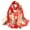 Red, variant on Brown Scarf Fashion Women Flower Print Long Soft Wrap Scarf Simulation Silk Shawl Scarves