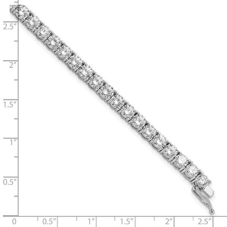【STONEHENgE】Silver Material Ribbon Cubic Bracelet SC24B01T Sterling Silver Bracelet CZ Cubic Zirconia Round 4.8 mm 7 in