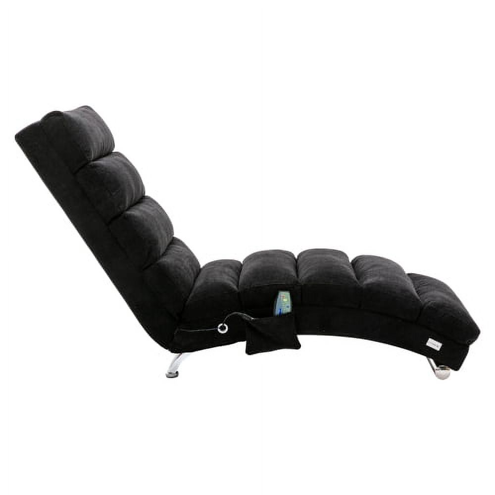 Massage Chaise Lounge Chair,Electric Recliner Chair,Linen Chaise Leisure Accent Chair,Ergonomic Indoor Chair Couch Chair Modern Long Lounger for Living Room Office or Bedroom, Black - image 2 of 7