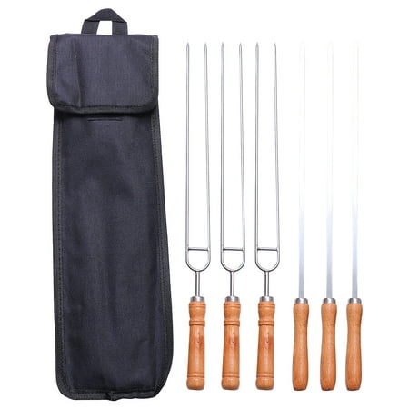 

HOMEMAXS 1 Set Outdoor Roasting Barbecue Sticks Set Stainless Steel Barbecue Forks