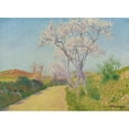 thumbnail image 2 of Achille Laugé 18x14 Black Ornate Wood Framed Double Matted Museum Art Print Titled - The Road to Flowery Almond Trees, 2 of 5