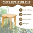 thumbnail image 2 of Bamboo Step Stool for Kids and Adults, Sturdy and Versatile Short Foot Stool for Bathroom, Kitchen, Bedroom, Compact 10-inch Small Wood Stool, Plant Stand (Natural), 2 of 12