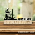 thumbnail image 2 of Craftnamesign Custom Wooden Civil Engineer Desk Name Plate, Engineer Metal Nameplate for desk, 2 of 5