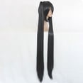 thumbnail image 3 of Unique Bargains Human Hair Wigs for Women with Wig Cap 51" Black Wigs, 3 of 6