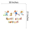 thumbnail image 4 of Always kiss me Goodnight- Cute Kids Playing Vinyl Wall Decal -Quotes and Sayings Art Decor - Peel and Stick Wall Decals- kids room Wall Art-Size : 30" x 21", 4 of 4