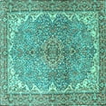 thumbnail image 1 of Ahgly Company Indoor Square Persian Turquoise Blue Traditional Area Rugs, 6' Square, 1 of 4
