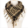 thumbnail image 3 of 2X Foulard Unisexe en Coton Léger à Franges Désert Arabe Shemagh, Beige, 3 of 5