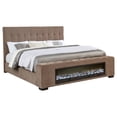 thumbnail image 3 of Senna Upholstered Queen Audio Flame Visualizer Bed Brown, 3 of 12