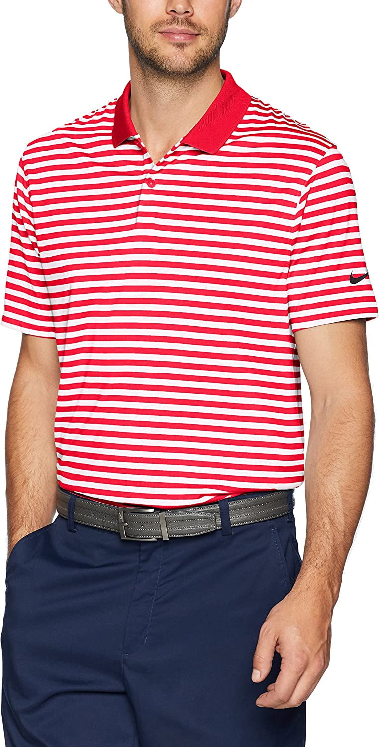 red and black golf shirt