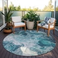 thumbnail image 6 of Addison Rugs Chantille Indoor/Outdoor Transitional Abstract Teal Washable Round Rug, 8' x 8', 6 of 6