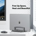 thumbnail image 6 of TECKNET BASICS Vertical Laptop Stand, Adjustable Aluminum Holder fits up to 17.3" Laptops, Non-Slip Silicone Base for MacBook/Dell/HP - Silver, 6 of 8