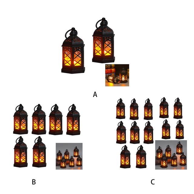 Baohd 2pcs/set Warm And Inviting Atmosphere With Decorative Lanterns Desktop Size black*6PCS 1Set
