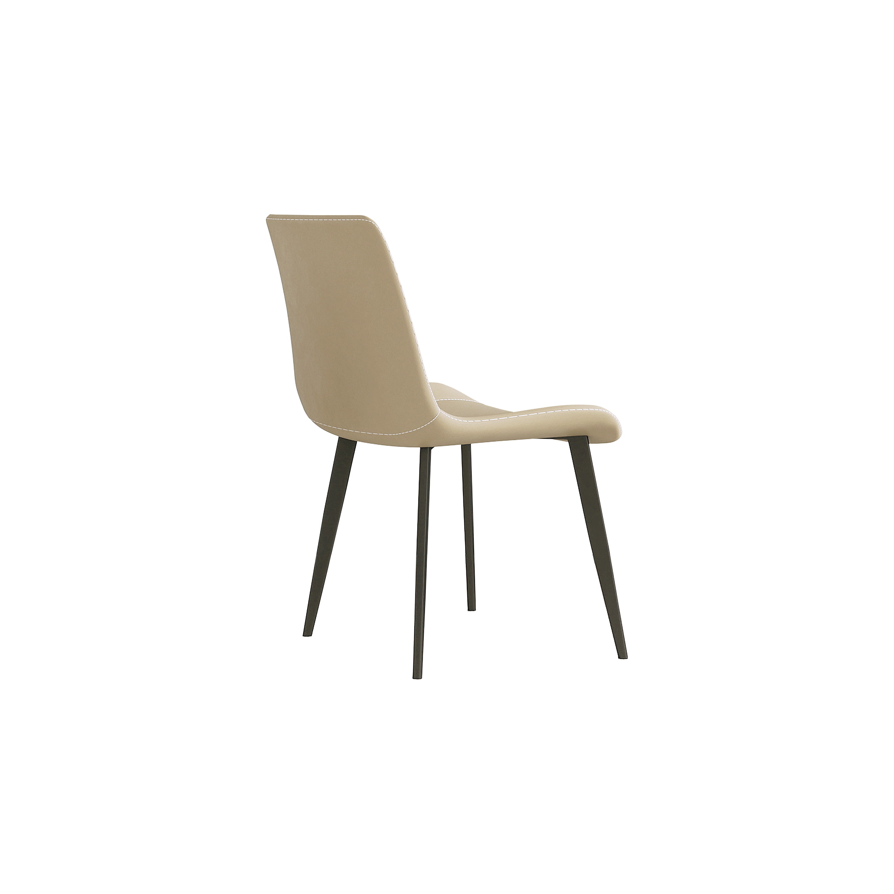 Noble House Modern PU Leather Upholstered Dining Chairs with Metal Legs, Armless Side Chairs, Camel, Set of 2