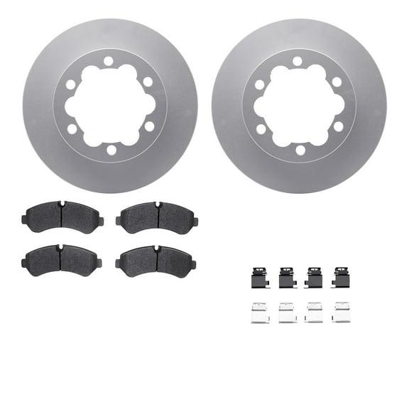 Dynamic Friction Company Rear Geospec Brake Rotors with 5000 Advanced Brake Pads includes Hardware 4512-63267