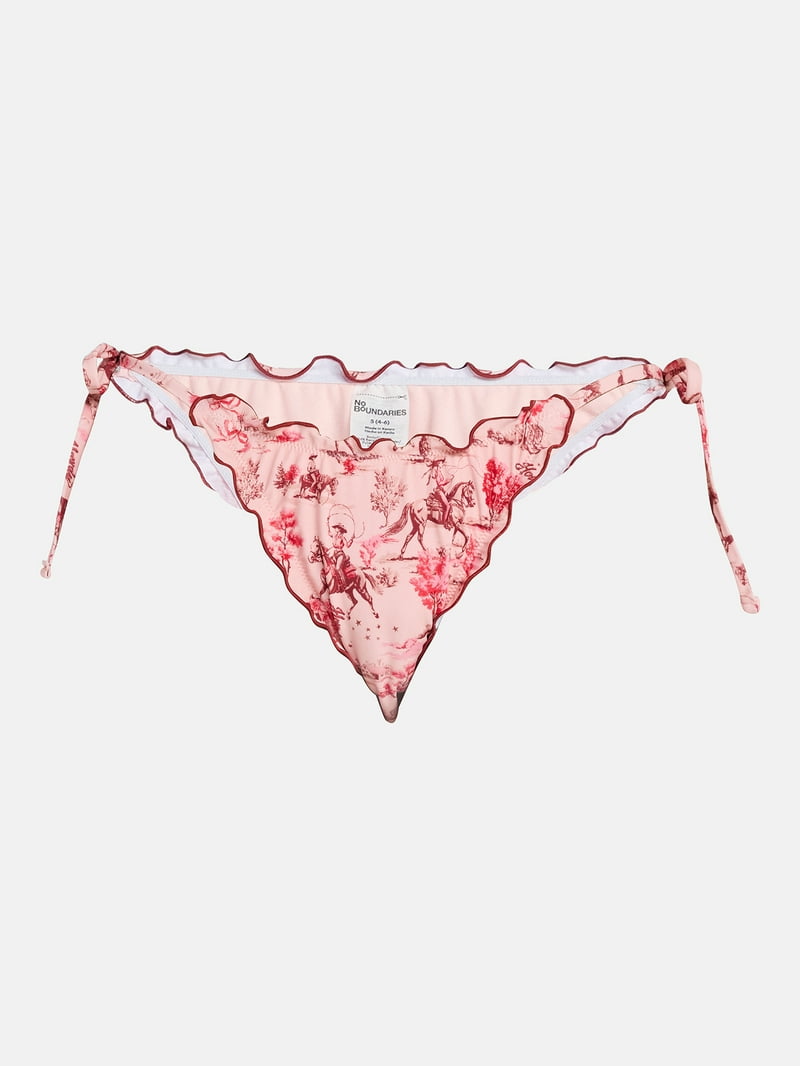 No Boundaries Scenic Route String Bikini Bottoms with Lettuce Edge