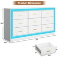 thumbnail image 2 of White Dresser for Bedroom, 63" Wood 9 Drawer Dresser with LED Light, Long Dressers & Chests of Drawers with Deep Drawers, 34" Tall Storage Cabinet for Bedroom, Living Room, Hallway, 2 of 8