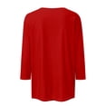 thumbnail image 4 of T-shirt Décontracté à Col Rond pour Femmes Imprimé Cœur pour la Saint-Valentin Manches Trois-Quarts, 4 of 5
