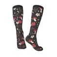 thumbnail image 4 of Bingfone Compression Socks For Women And Men Long Socks For Running Athletic Cycling Nurse-Fly Agaric And Flowers, 4 of 9