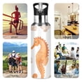 thumbnail image 7 of Yayeee 20oz Insulated Water Bottle Double Wall Stainless Steel with Flip Straw Lid, Orange Seahorse, 7 of 7