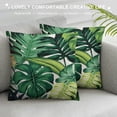 thumbnail image 3 of RUIYC  Green Leaf Square Throw Pillow Covers, Tropical Leaves Decorative Couch Pillowcase  Print Throws Cushion Cover for Bed Sofa, 3 of 5