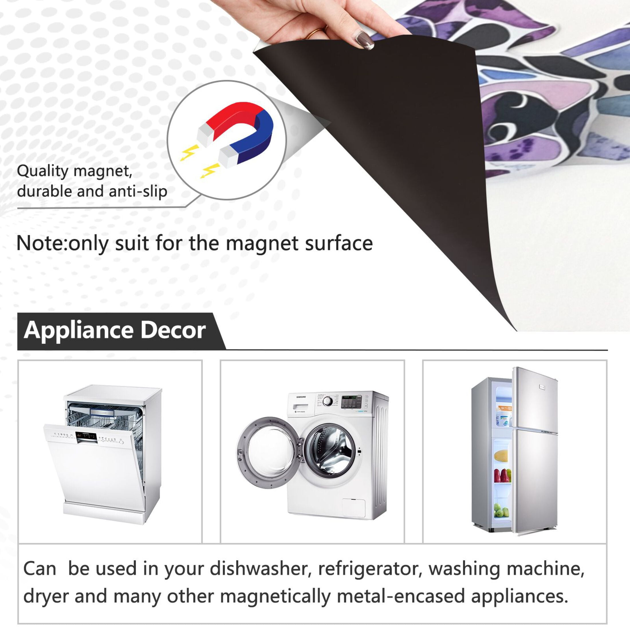 Dishwasher Magnetic Sticker 23x26 Inch Refrigerator Magnetic Sticker Washing Machine Magnetic Sticker Kitchen Panel Magnetic Sticker Home Decor Blue Pretty Dog