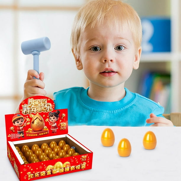 HWRETIE Children'S New Year Golden Egg Smashing Box,Kindergarten Activity Gift toy,Party Fun Game with Hammers,Interactive Baby toy for Supermarket Or Home