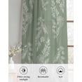thumbnail image 6 of Dark Green Botanical Sheer Curtains 84 Inch Length 2 Panels Set for Living Room/Bedroom, Pastoral Elegant Spring Floral Kitchen Curtains Grommet Semi-Sheer Curtains Drapes Window Treatments 52"x84"x2, 6 of 7