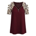 thumbnail image 3 of DYMADE Womens Zipper V Neck Cold Shoulder Printed Tunic Top Blouses, 3 of 4