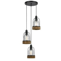 Cal Lighting 60W X 3 Beacon Glass Pendant(Edison Bulbs Not included)