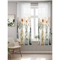 thumbnail image 2 of Eucalyptus Flower Curtains 72 Inch Length,Sheer Curtains for Bedroom Living Room Window Orange Floral Sage Green Leaf Daisy Rod Pocket Drapes Kitchen Curtains Small Half Window 52"x72" 2 Panels, 2 of 7