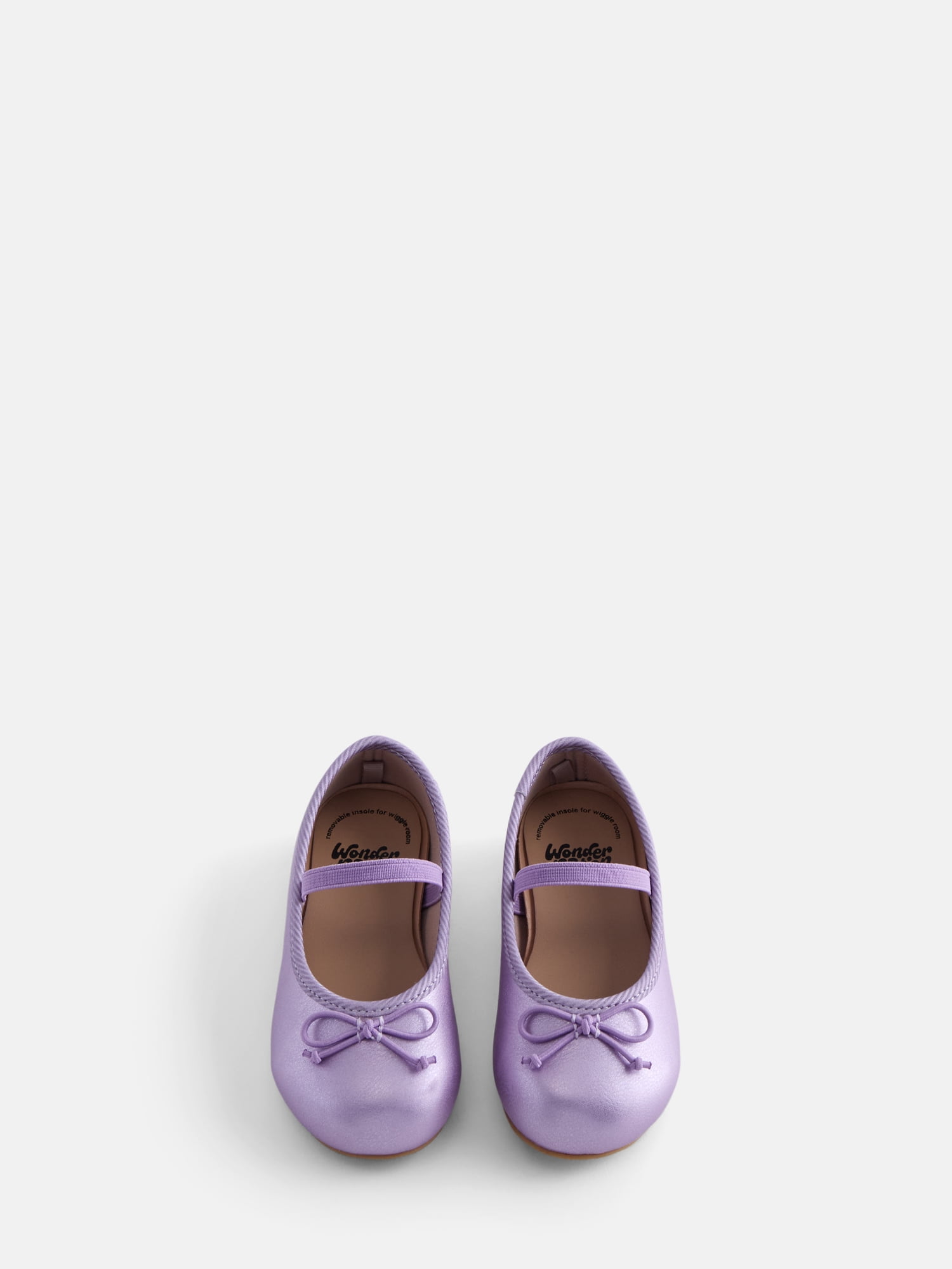 Wonder Nation Baby Girls Bow Ballet Dress Shoes