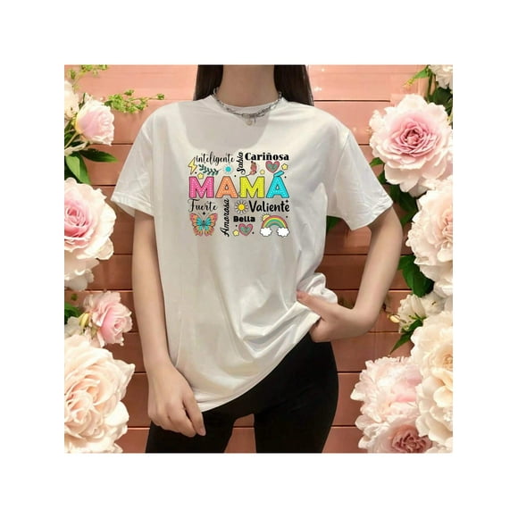 Playera Blusa Mujer Mama con Frases de Cariño Ropa Casual y Emotiva para Regalo del Día de la Madre Color Blanco Talla Extra Grande Marca Emil SaEs