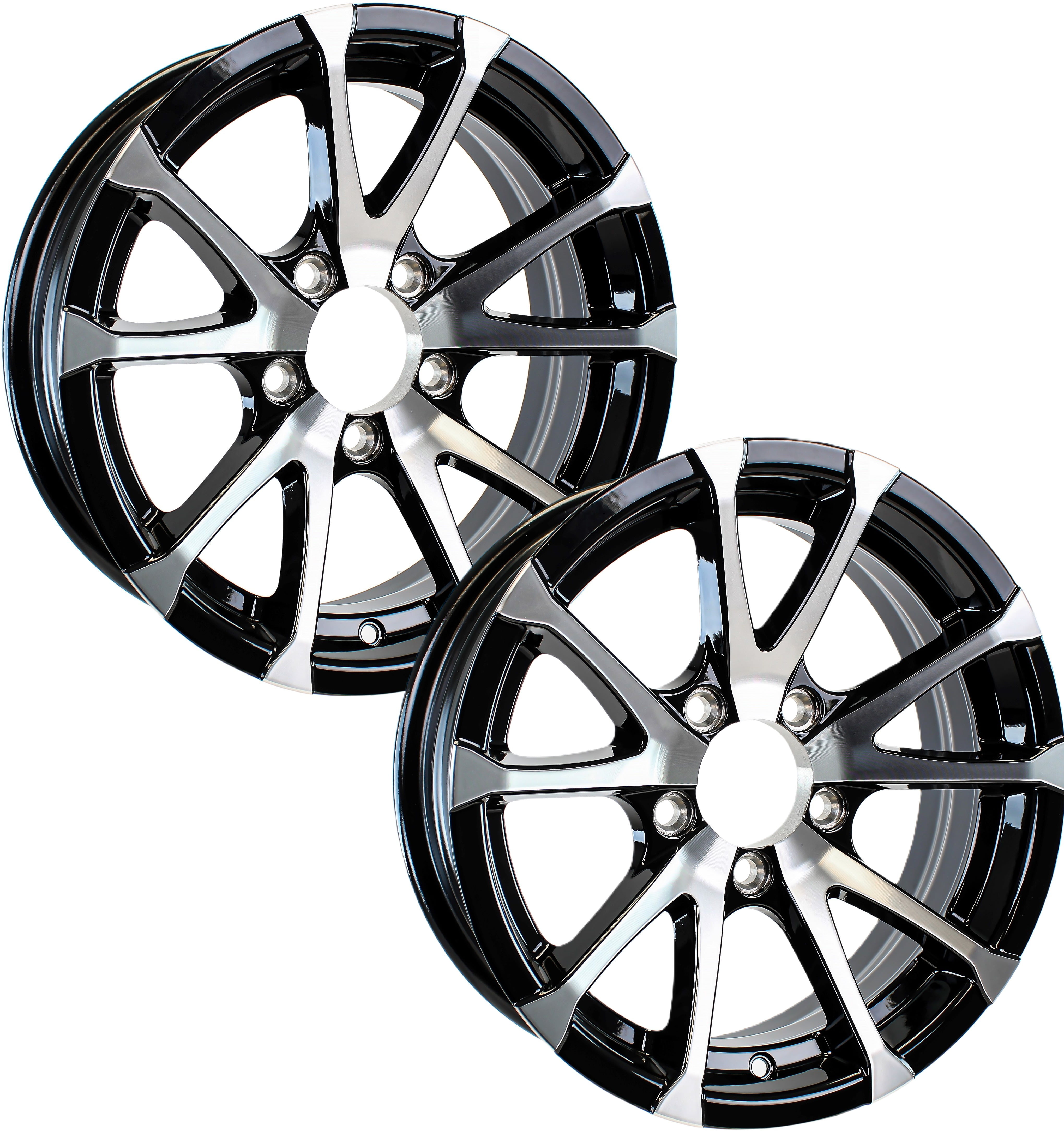 Boat Trailer Wheels Shop 14-Inch Black & Silver Trailer Rims - 5-Lug ...