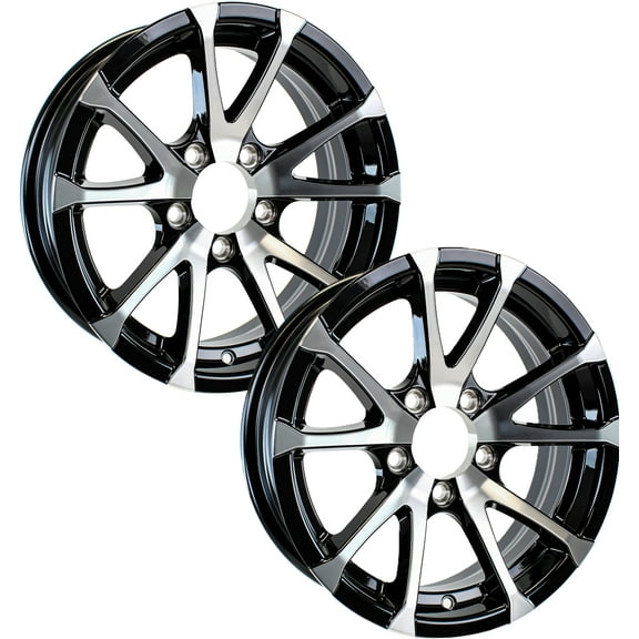 eCustomrim 2-Pack Aluminum Trailer Rims Wheels 5 Lug 13" Avalanche V-Spoke/Black