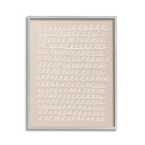 Stupell Industries Modern Beige Squiggle Abstract Painting Gray Framed Art Print Wall Art, 16 x 20