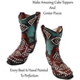 thumbnail image 3 of Urbalabs Western Mini Cowboy Boot Vase Toothpick Pencil Holder Teal Red Pink Cowboy Flower Vase Decorative Boots Vases Rustic Decor Country Living Wedding Centerpiece (Studded Teal), 3 of 7