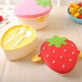 thumbnail image 5 of HBBKVI Bento Box Cute Strawberry Shape Lunch Box with Fork Spoon 2 Layer Food Grade Large Capacity Food Fruit Storage Bento Box 33.8oz Leak-Proof Bento Box, 5 of 6