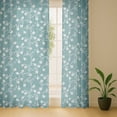 thumbnail image 5 of Vargottam Flowers Print Sheer Curtains for Short Windows Set of 2 Panels, 63" Length, Grommet Top, Printed Georgette, Light Filtering Drapes for Kitchen or Bedroom, 5 of 9