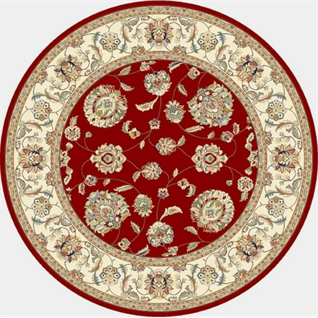 Dynamic Rugs ANR5573651464 Ancient Garden 5 ft. 3 in. Round 57365-1464 Rug - Red/Ivory
