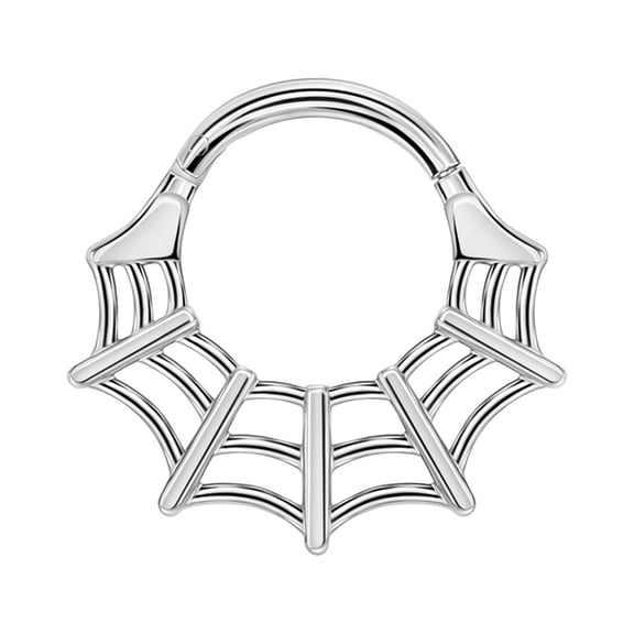 FANSING Surgical Steel Spider Web Septum Rings 16 Gauge Septum Jewelry 8mm Septum Hoop 16g Septum Rings