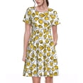 thumbnail image 1 of Easygdp Beer para Vestido Transpirable de Mujer, Vestido Suelto de Manga Corta con Pliegues y Bolsillos para el Verano, 1 of 6