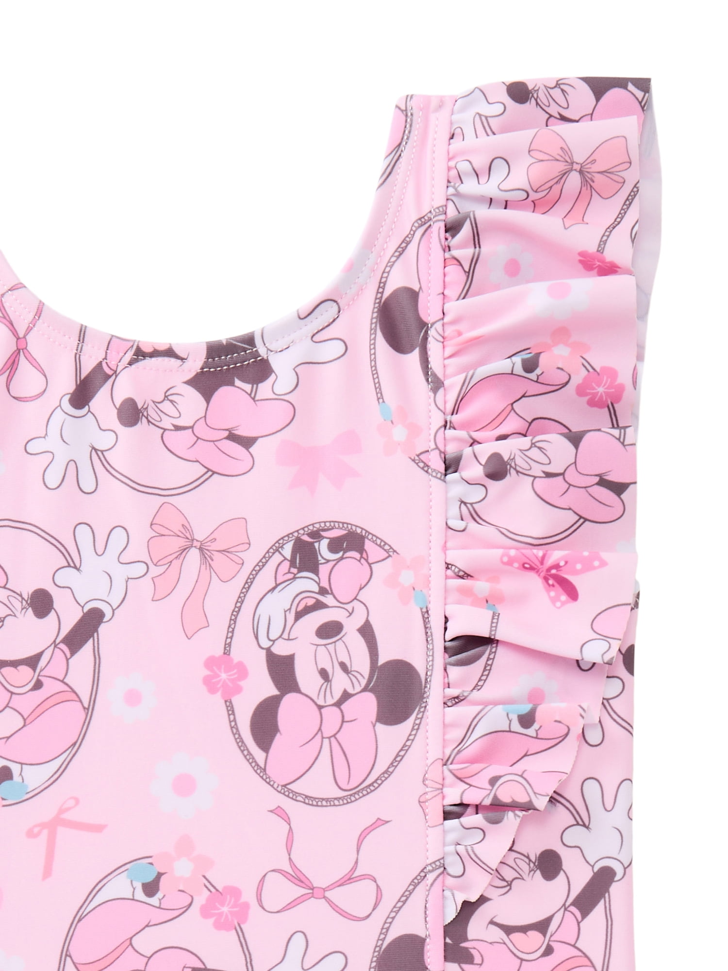 Character Toddler Girl One- Piece Swimsuit with Ruffles, Sizes 12M-5T