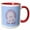 Red/White, variant on 3drose, Cute Hippo on a Blue Background, 11oz Mug