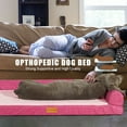 thumbnail image 4 of Exclusivo Mezcla Orthopedic Pet Bed for Medium Dogs 30"X20", L Shaped Waterproof Dog Beds with Removable Washable Cover, Pink, 4 of 7