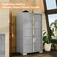 thumbnail image 6 of Merluxy 50.2" H Modern 5 Drawer Dresser, Glossy Surface Chest of Drawers, Large Storage Organizer for Bedroom, Living Room, Adult, Light Grey, 6 of 10