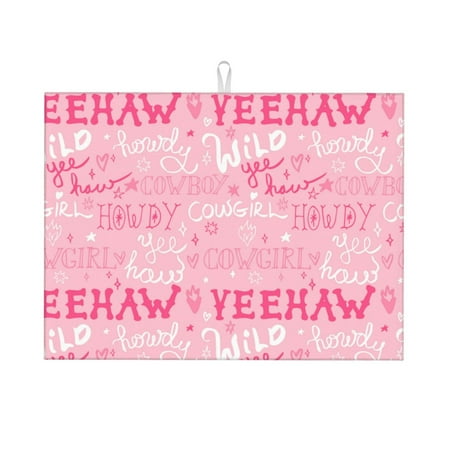 

Coaee Western Cowgirl for Kitchen Drying Mat Dish Drying Mats for Kitchen Counter Foldable Water-Absorbent Suitable for Draining Racks