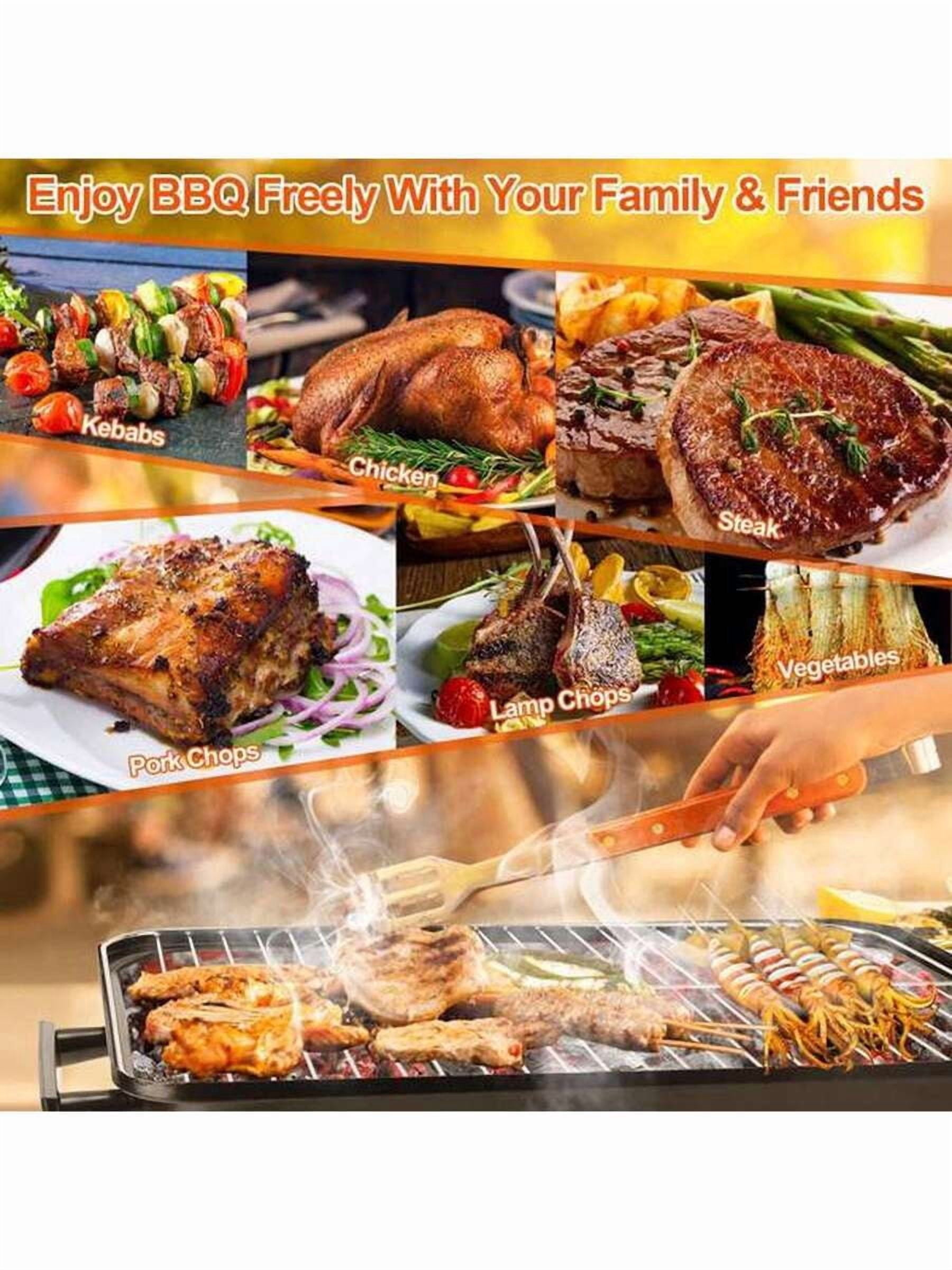 Foldable Portable Charcoal Grill With Lid - Compact Tabletop BBQ Grill For Backyard, Camping, Picnic & Beach, Outdoor Bonfire Cooking Kit