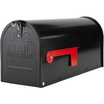 Black Metal Mailboxes for Outside Post Mount, Standard Mail Box, Galvanized Steel Heavy Duty Mailbox
