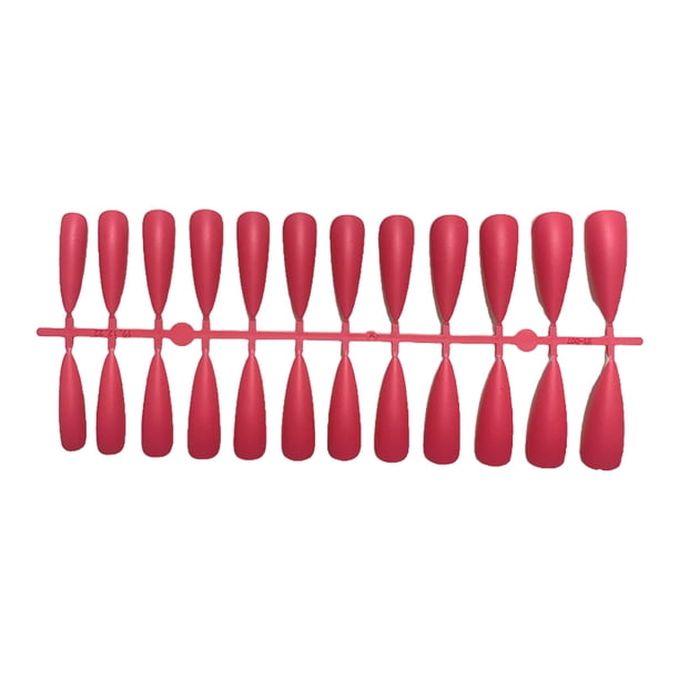 Seitruly Tabletas para mejorar las uñas Diseño elegante de puntos Uña falsa Cobertura completa Puntas de manicura llamativas JM-17Rose Red Type1 NO1